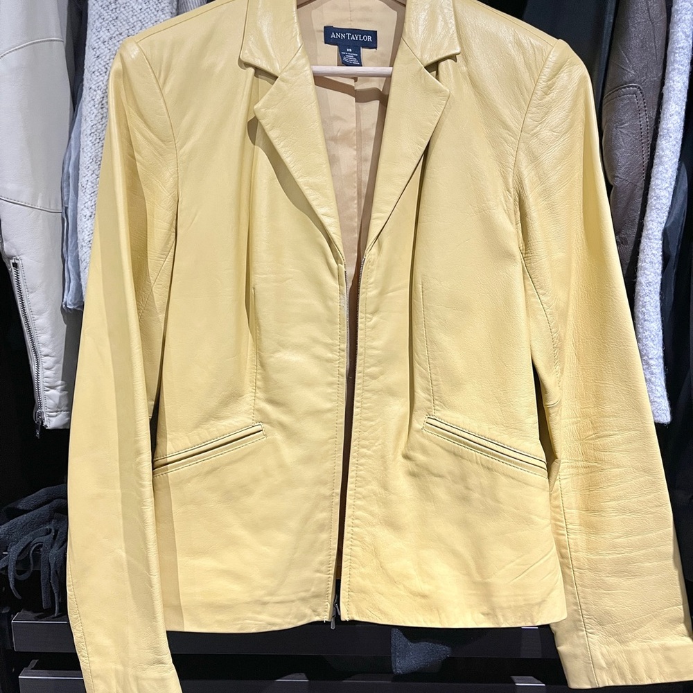 Ann Taylor Yellow Blazer Tailored Suit Jacket